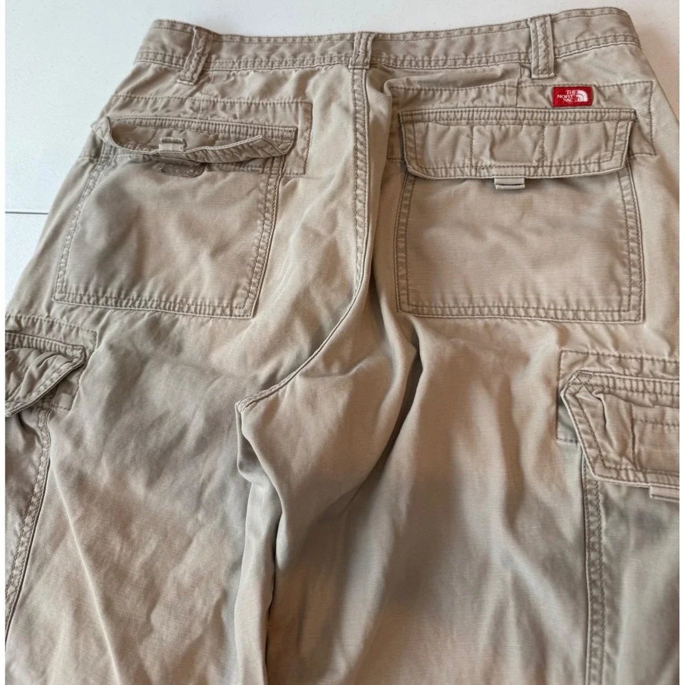 The North Face AD80 Cargo Pants Mens Khaki 100% Cotton Y2K Utility Hiking 32x30